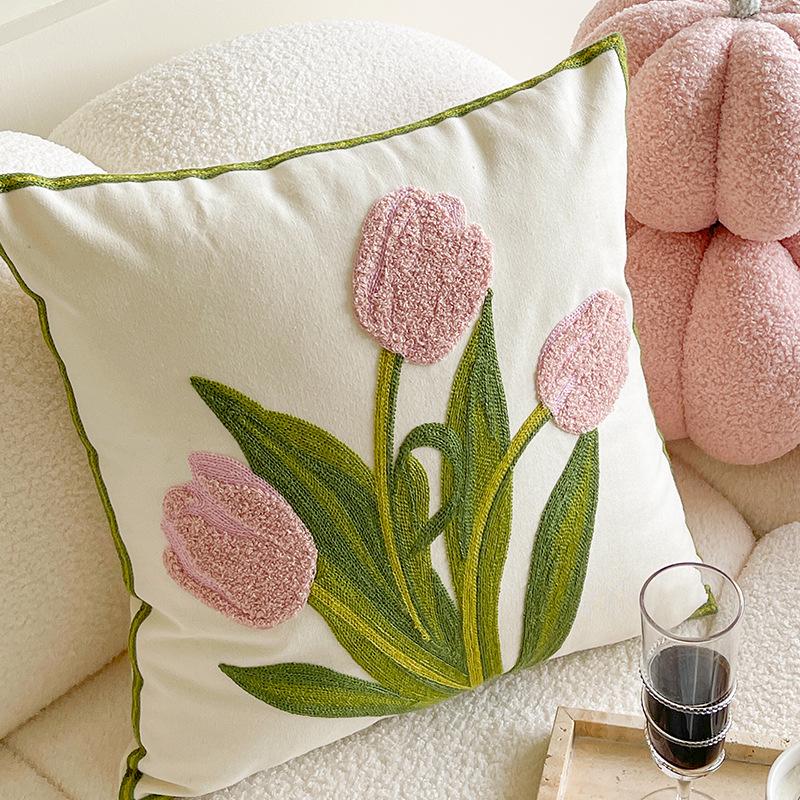 Tulip Lumbar Throw Pillow Cushion Pillowcase Pillowcase Only, No Pillow Core