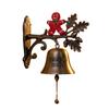 Christmas Welcome Home Bell Wall Mounted Rustic Metal Doorbell Vintage Santa Reindeer Snowman Penguin Hanging Dinner Bell for Front Door Yard