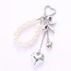 Pearls Bows Keychain Bag Charms Car Keyrings Bag Charms Accessories for Purse Backpack Decorations Valentines Day Gifts