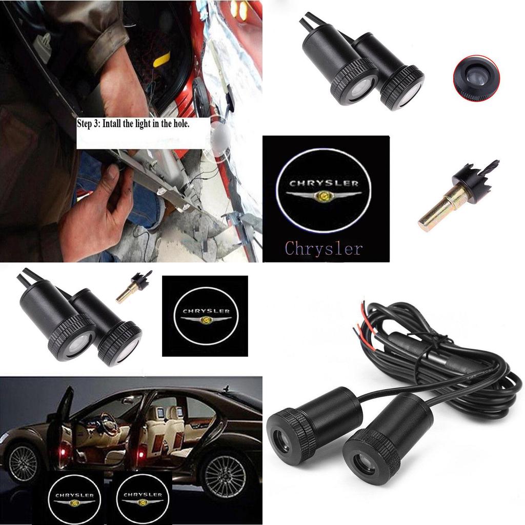 2pcs Logo For Car Styling Car Door Step Courtesy Shadow Lights Laser