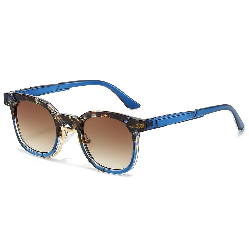 Fashion Square Sunglasses Women Men Gradient Round Shades Retro Rivets Luxury Green UV400 Sun Glasses