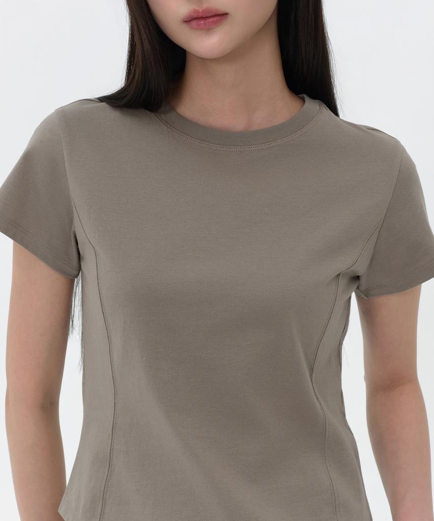 MUSINSA STANDARD WOMAN Women'S Round Hem T-Shirt [Taupe]