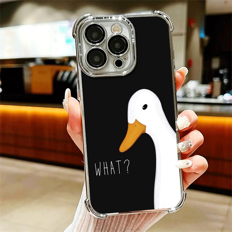 

Funny Cartoon Goose Game Plating Phone Case For Iphone 16 17 Pro Max Air 16E 14 15 Plus 12 13 Mini Anti-Fall Airabag Cover iPhone 15 Pro