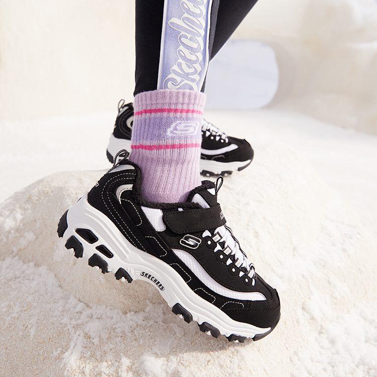 Skechers Abrasion Resistant Cushioning Abrasion Resistant Cushioning Low top Kids Lifestyle Shoes Black White Teenagers 302539L-BKW