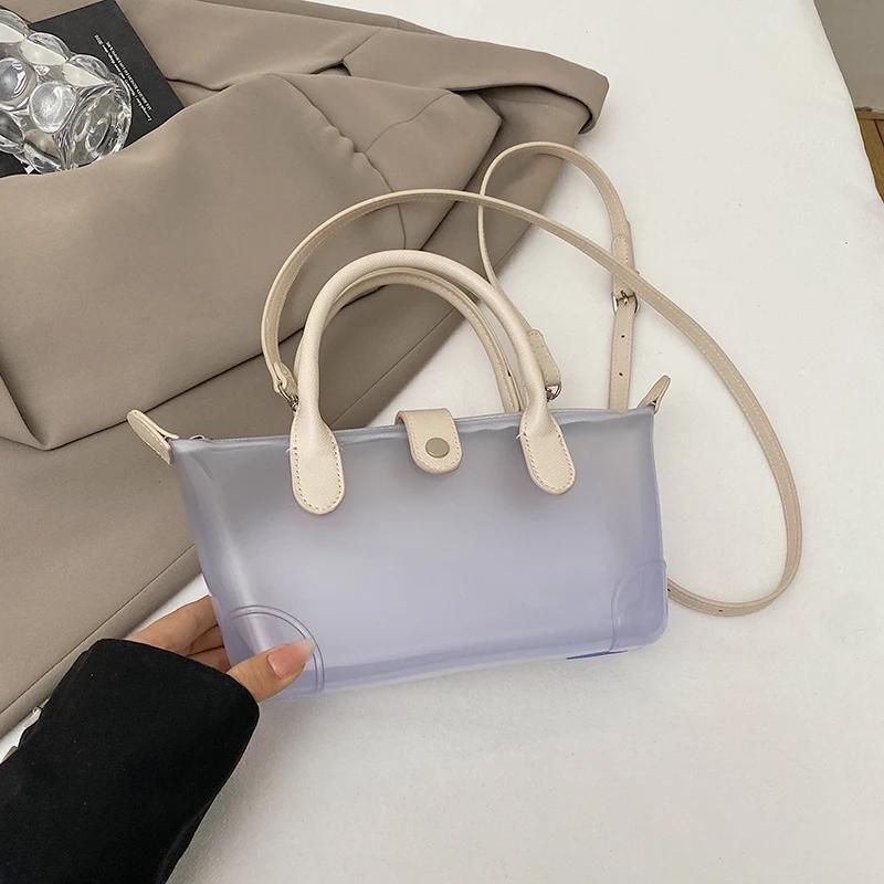 Transparent PVC Ladies Small Handbags Stadium Approved Women Clear Bag Fashion Waterproof Casual Simple Crossbody Shoulder Bags