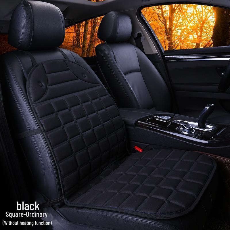 Plaid Heated Car Seat Cushion for All Seasons - Single Seat Interior Accessory.