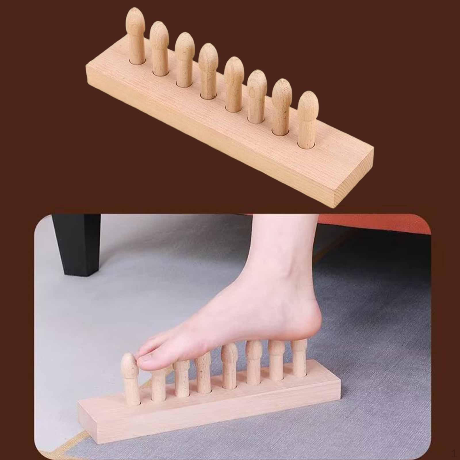 

Foot Acupressure Tool Acupoint Massages Nonslip Wooden Feet Massage Board Reflexology Single Rows