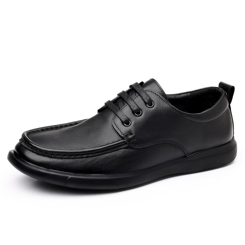 

Fashion Genuine leather men s shoes Black Classic Business Style Outdoor formal party Daily office adult quality Comfortable shoes Hot 38 чёрный
