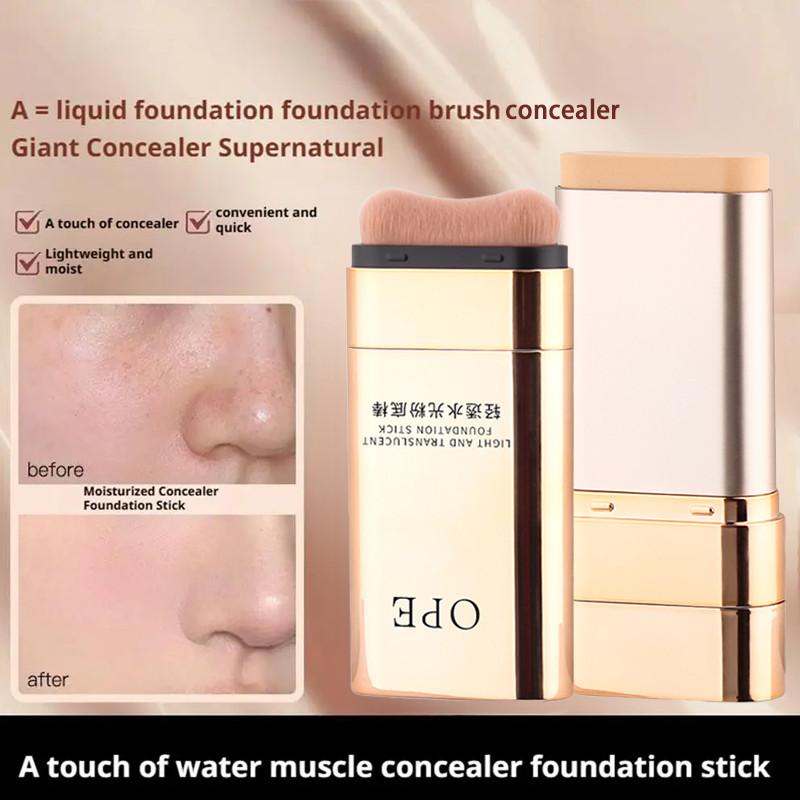 Dvouhlavý make-up tyčinka s vodním rozjasněním krycí lehká voděodolná dlouhotrvající make-up tyčinka s štětečkem módní dámská kosmetika
