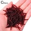 100/50PCS Fishing Lure Lifelike Fishy Smell Red Worms Soft Bait For Carp Bass Silicone Artificial Bait Fishing Accessories HOT