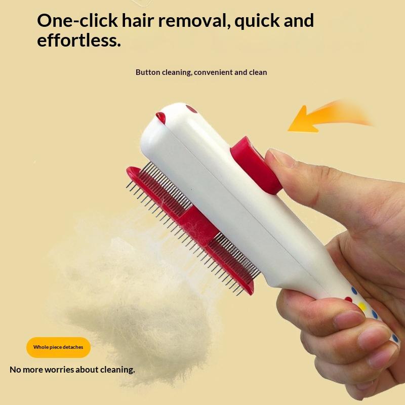 Cat Hair Remover Comb Flea Comb Multifunctional Pet Brush Self-Cleaning Cat Grooming Brush With Stainless Steel Teeth Cat Combs