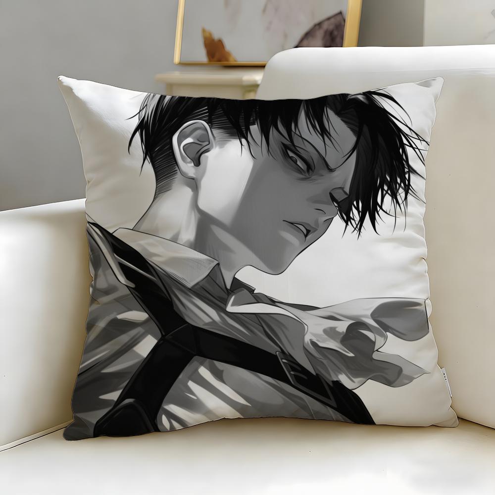 Popular Anime Character Levi Ackerman Cushion Cover Soft  EasyWash Pillow Case  Versatile for Couch Bed Travel and Office