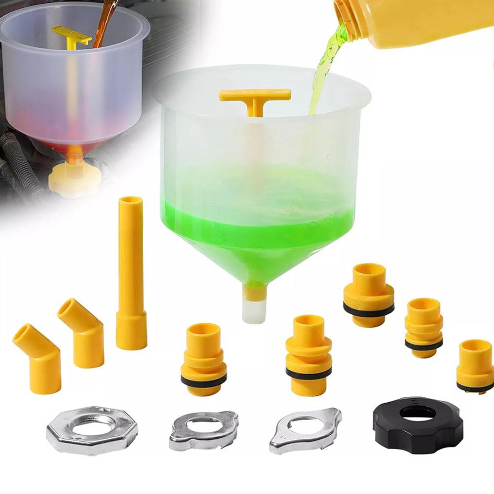 15pcs/set Car Antifreeze Funnel Spill Proof Coolant Filling Kit  Funnel Antifreeze Injector Replacement Water Tank Funnel Tool