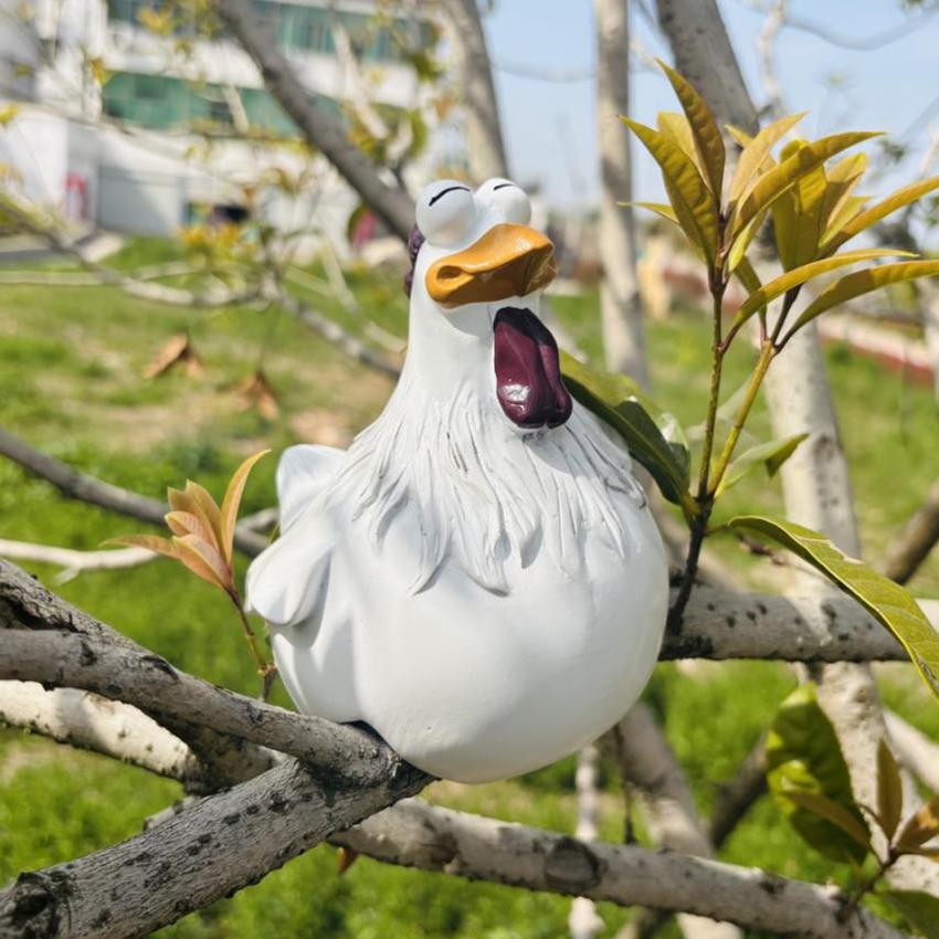 Funny Chicken Fence Decor Statues Resin Garden Farm Yard Chicken Hen Sculpture Art Craft Courtyard Housewarming Home Decoration