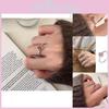 Charming Geometric Design Pink Strawberry Quartz Ring For Women Stylish Adjustable Fingerwear