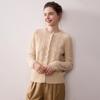 Women's Cashmere Cable Knit Cardigan: Soft, Thick, Round Neck, Single-Breasted, Solid Color - Perfect for Autumn and Winter.