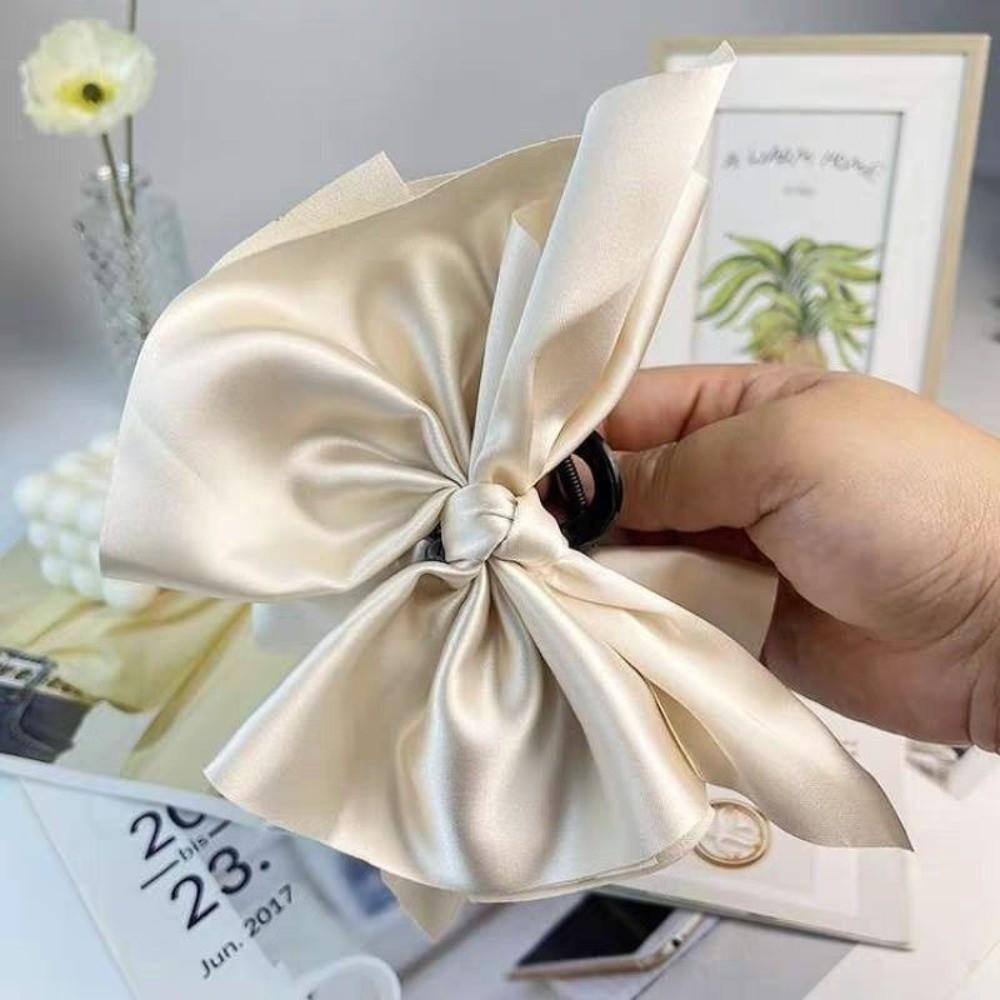 Shark Clip Big Bow Hairgrips Beige Black Grasping Clip Creative Hair Claw Women Girl Gift