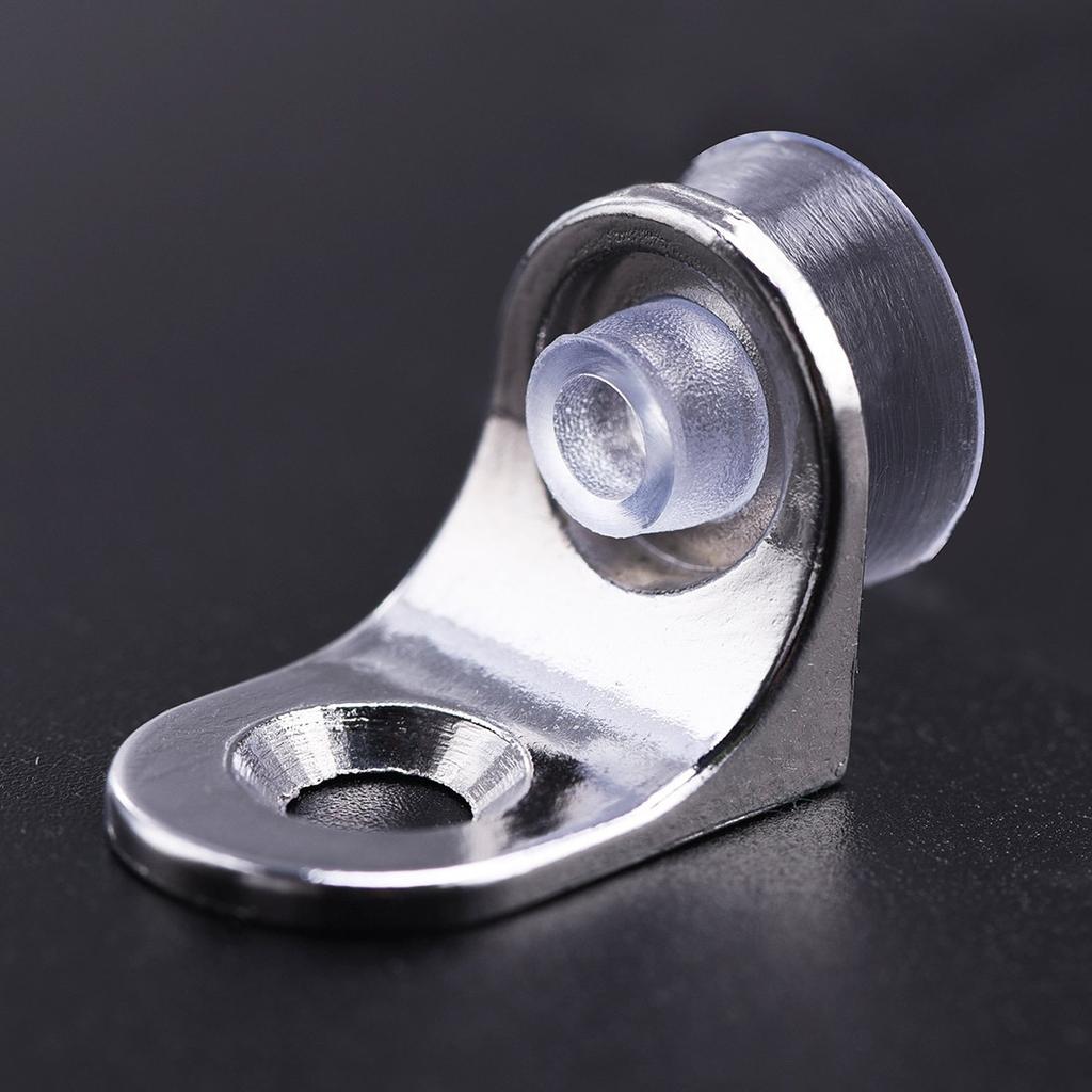 10Pcs L Shaped Shelf Support Brackets Zinc Alloy Stainless Steel Fixed Pins for Cabinet Furniture Closet Silicone Suction