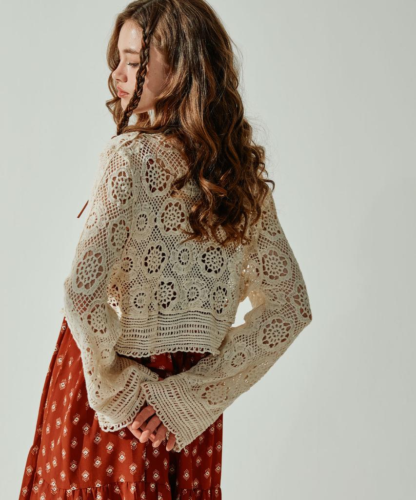 VIKINI VENDER Jamila Crochet Cover-Up Cardigan
