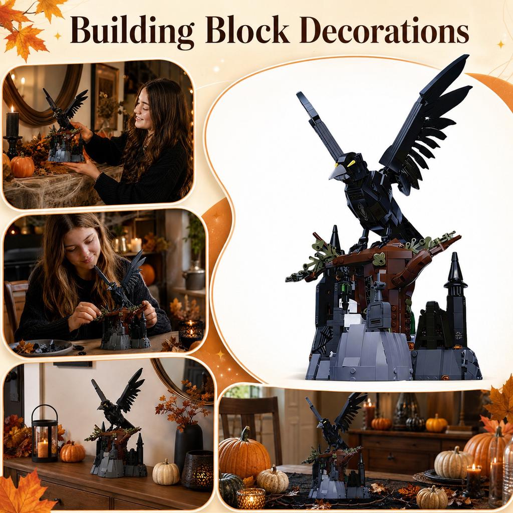 Night Building Set for Boys - Dark Animal Model Kit, Creative Toy Gift for Display