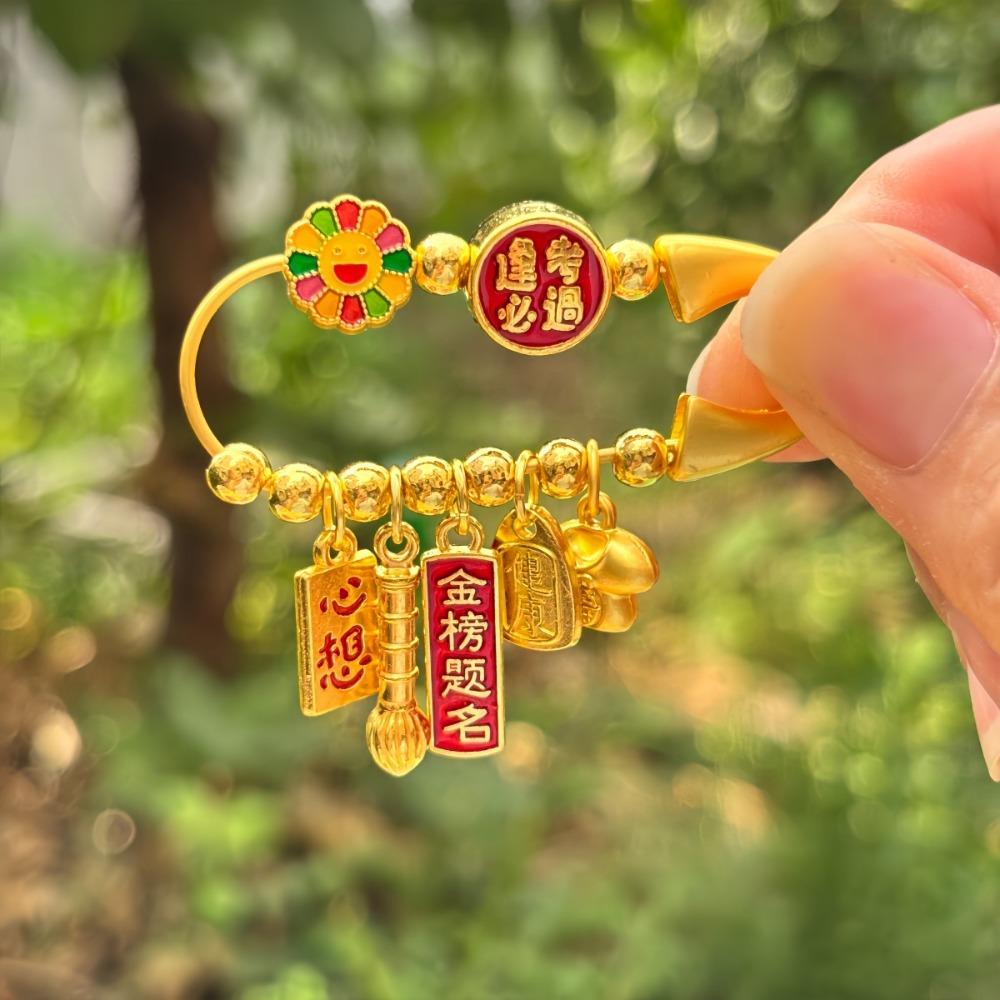 Gold Color Zodiac Horse Brooch Pendant Pony Sand-plated Ornaments Guardian Brooch  Newborn Baby