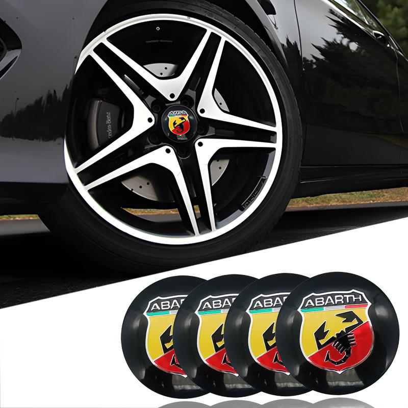 4Pcs Aluminum alloy Car Wheel Center Sticker For FIAT 500 Ducato Panda Grande Punto Tipo Abarth Pulse Strada 600 500L Mobi Doblo