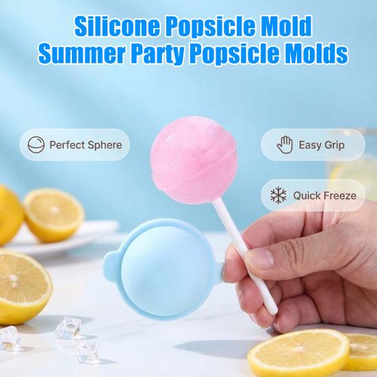 Silicone Lollipop Ice Cream Maker, Homemade Popsicle Molds, DIY Popsicle Maker for Kids, Lollipop Ice Cream Mold, Reusable Popsicle Molds