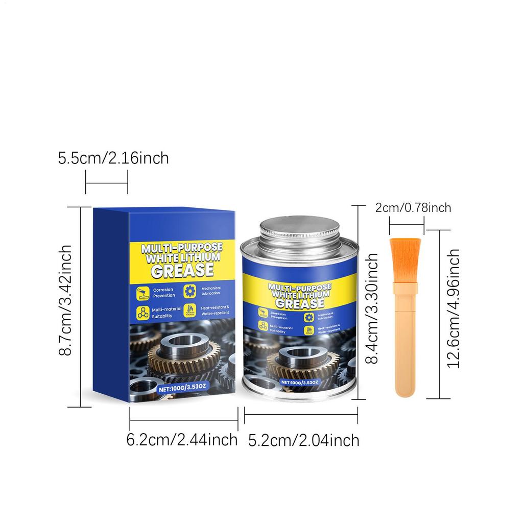 Çok Amaçlı Beyaz Lityum Gres 100g Otomotiv Yağlayıcı Gres Fırçalı Zincirler Rulman Menteşe Kapılar Tekerlek Göbeği İçin