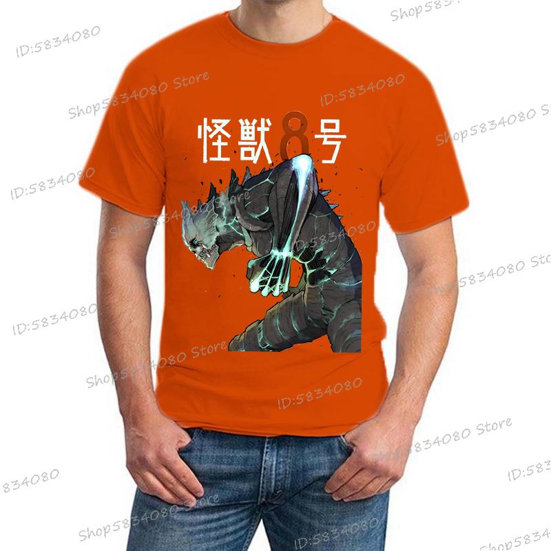 Anime Kaiju No 8 Print Men T-shirt Hot Sales Graphic Kaiju Hachigou Short Sleeve T Shirt Female Funny Manga Kaiju No 8 Tops Tee