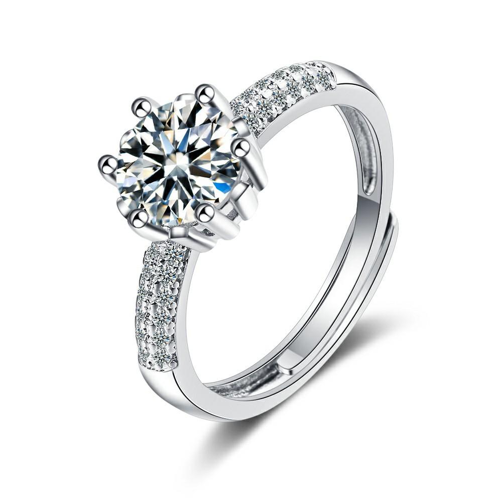 925 Sterling Silver Moissanite Ring Luxury Classic Wedding Jewelry Engagement Charm Fashion Party Gifts Ring for Women