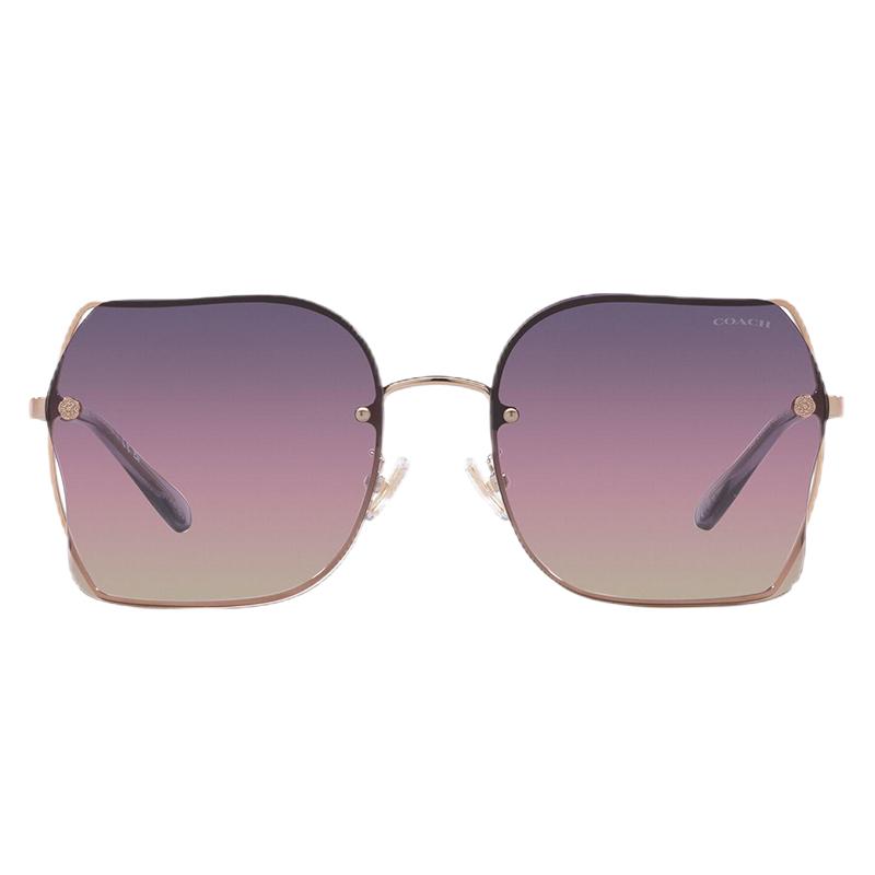 Coach Full Frame Thin Leg Metal Irregular Shape Sunglasses Women sunglasses Gold 0HC7150D-9331U6