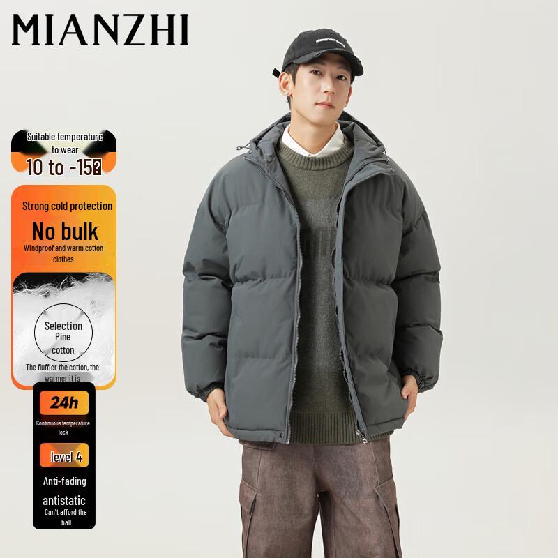 

Унисекс Зимняя Однотонная Куртка-Пуховик с Капюшоном XL