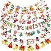 Christmas Decoration 7 Types Set Garland Cute Socks Tree Hanging Flag Banner Merry Paper Santa Claus Garden Long Colorful Izakaya Ceiling Wall Sign
