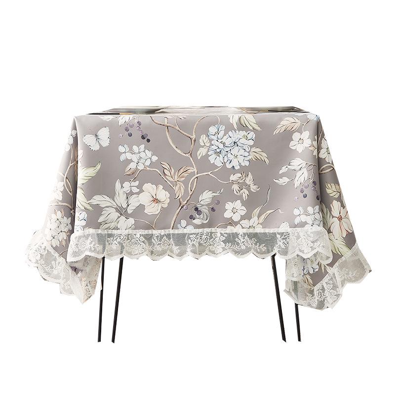 Față de masă American Country Retro cu margine din dantelă, pictură în ulei, pentru mese de cafea și de dining