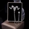 European Luxury Crown Brooch Pin Tassel Lapel Pins Suit Shirt Collar Badge Corsage Brooch For Men Jewelry Accessories