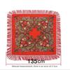 Women Russian Style Big Square Scarf Shawl Retro Fringed Cotton Print Scarves Hijab Wraps Ethnic Shawls Bandana