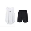 Li-Ning Comfortable Round Neck Pullover Simple Top Breathable Versatile Fashion Five-Point Shorts Casual Sports Set YVSV021-1+YKST119-1