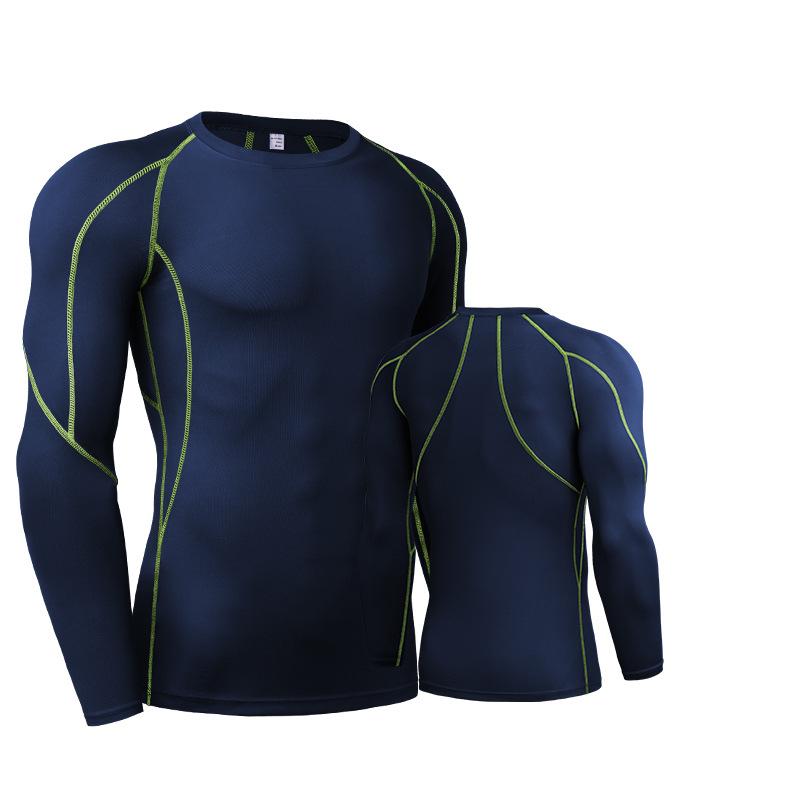 Men's T shirt Tights Sports Elastic quick-drying Compression Long Sleeve Fitness clothing Running Training clothing S M L XL XXL 3XL