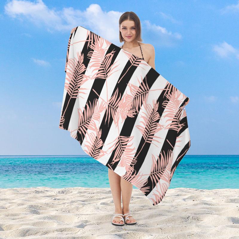 Pastel Rainbow Striped Beach Towel Microfiber Quick Dry Absorbent Lightweight Colorful Summer Towel for Beach Pool Vacation