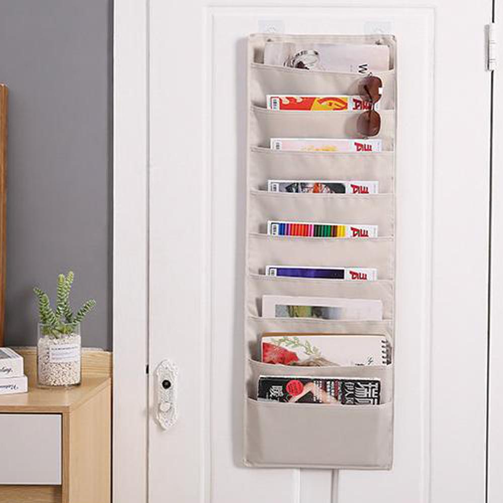 9 Layer Document Hanging Storage Bag Oxford Cloth Storage Pocket Over-the-Door Multifunctional Storage Bag for Books Magazines