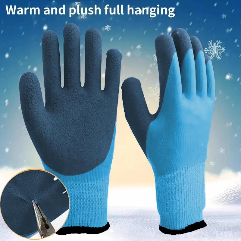 1Pair Winter Waterproof Work Safety Thermal Gloves Anti-Slip Grip Garden Gloves For Worker Builder Hands Protection
