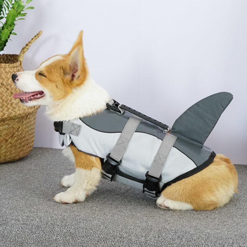 Verão Filhote de Cachorro Grande Maiô Tubarão Sereia Forma Pet Colete Salva-vidas para Cães Pequenos Grandes Corgi Shiba Inu Roupas mascotas Roupas