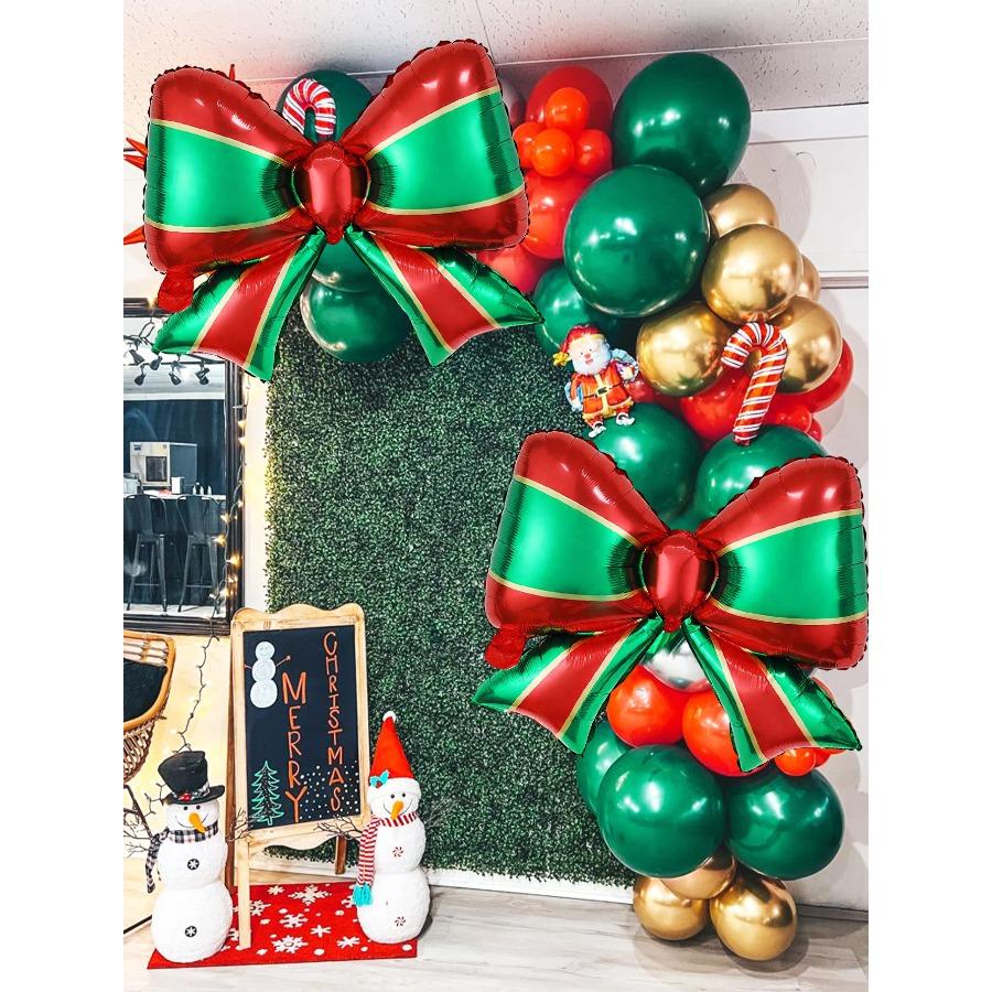 2pcs Christmas bow balloons Christmas wedding birthday party supplies bow theme party event decoration holiday celebration