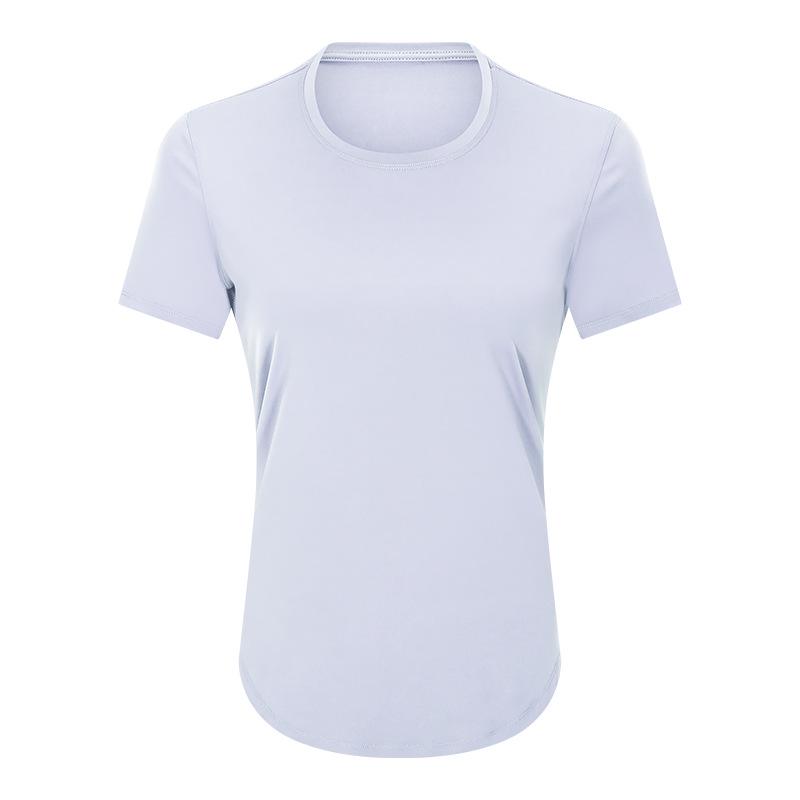Women's Spring-Summer Yoga Short Sleeve T-shirt - Casual, Breathable, Loose-Fit for Running and Fitness