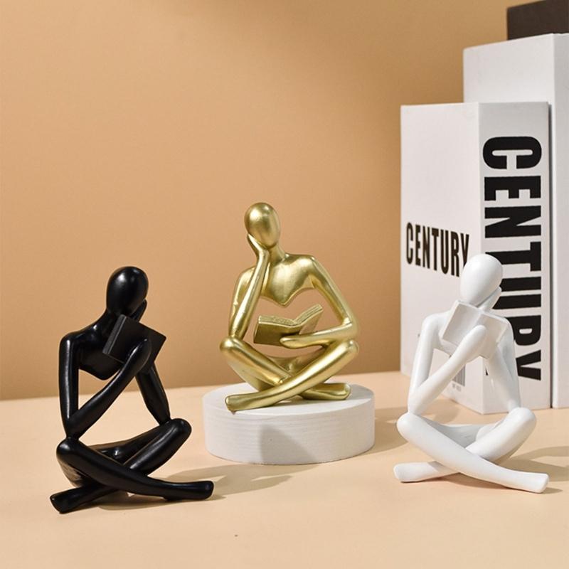 Creative Reader Decors for Wedding Gift Reading Human Figurines Resins Statue Decorations for Hotel Lobby
