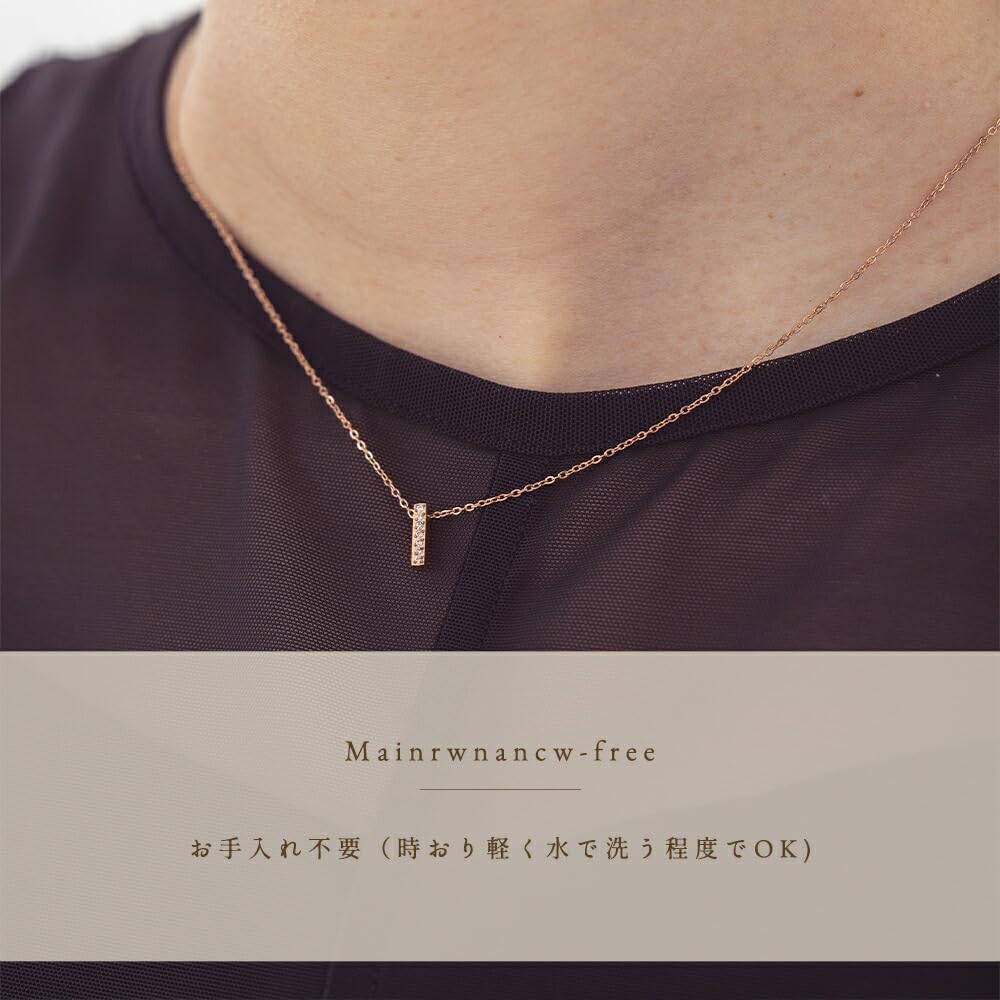 [mico.lor] Stainless Steel Necklace (111) Stick CZ Pendant, Surgical Stainless Steel 316L, Hypoallergenic, for Men and Women, Gold