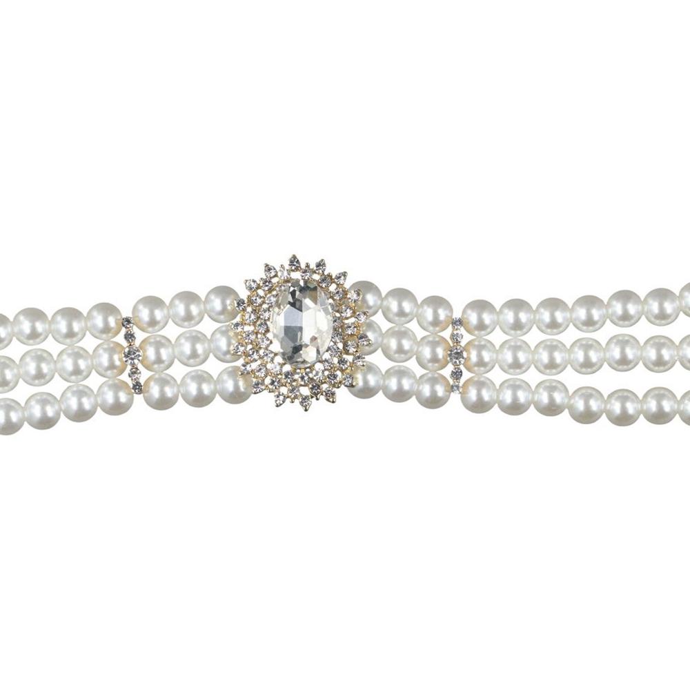 Triple Layer Crystal Glass Korean Style Choker Clavicle Chain Women Necklace Jewelry Accessories
