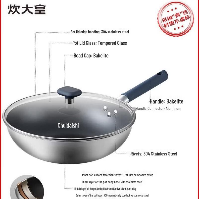 COOKER KING 30cm Titanium Alloy Non-stick Wok