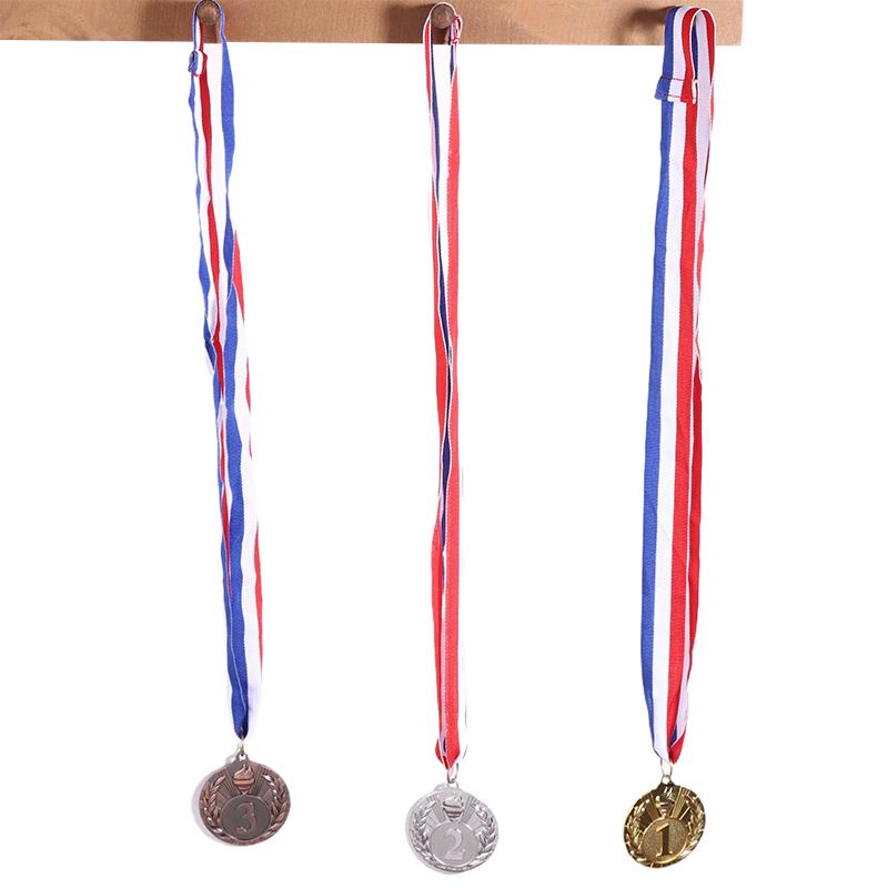 1 buc 5 cm Aur Argint Bronz Metal Medalie de Premiu Medalie de Câștigător cu Panglică de Gât Medalii de Competiție Recompense Studenți Medalii Sportive