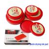 Red Quick-Drying Round Ink Pad for Office Use - Portable Financial Seal & Handprint Photosensitive Pad